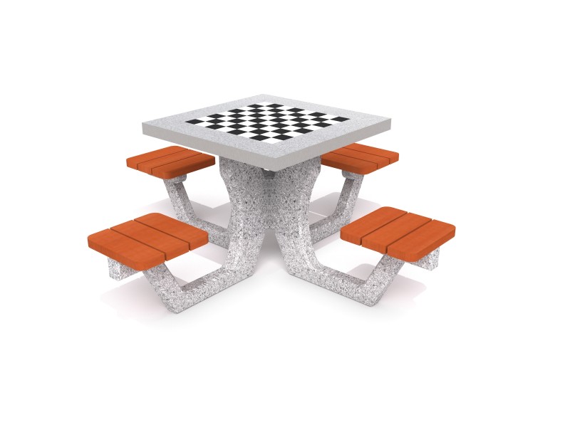 Spieltisch aus Beton Schachspiel